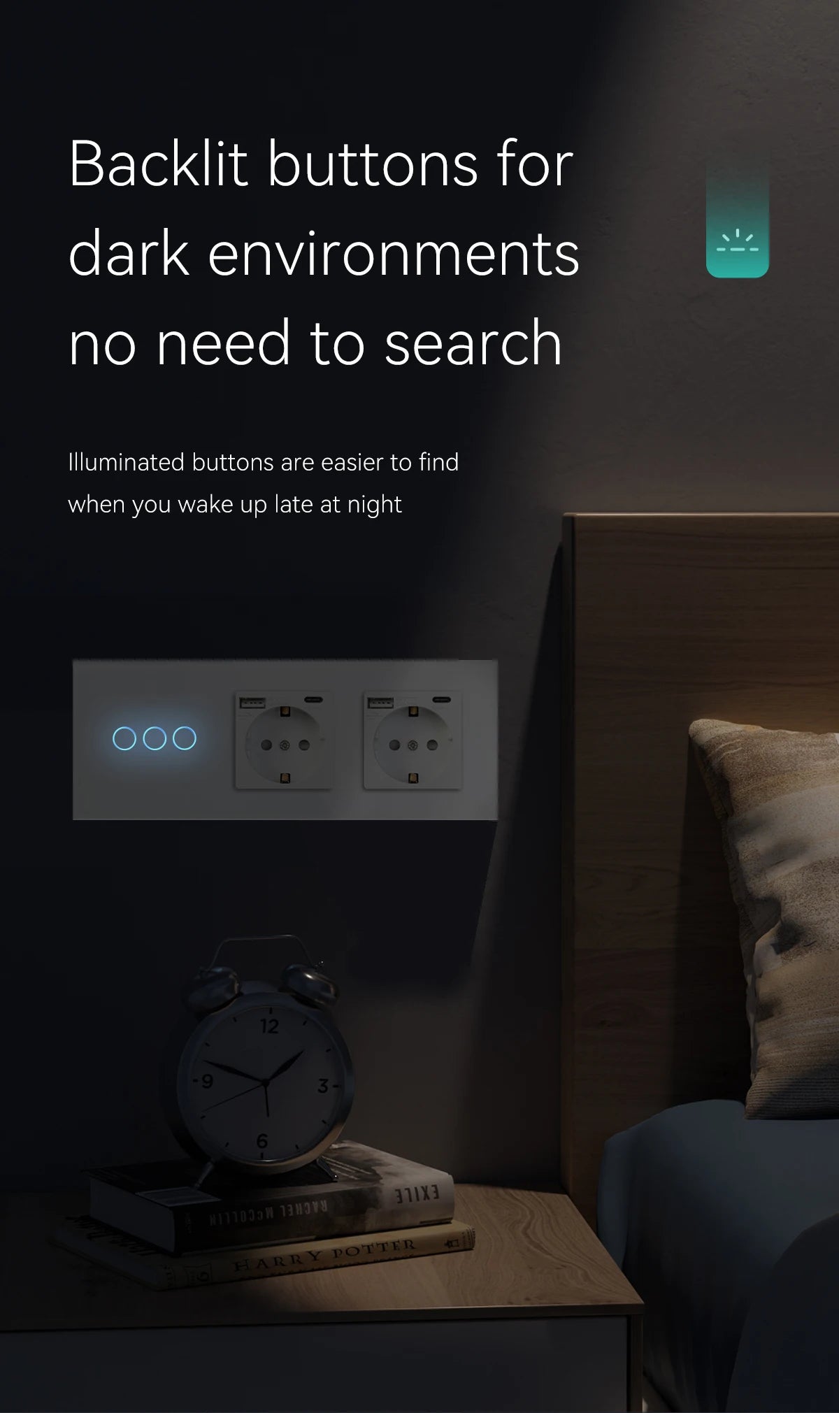 BSEED WiFi Touch Switch — Tomada EU com USB‑C Tuya Smart Life