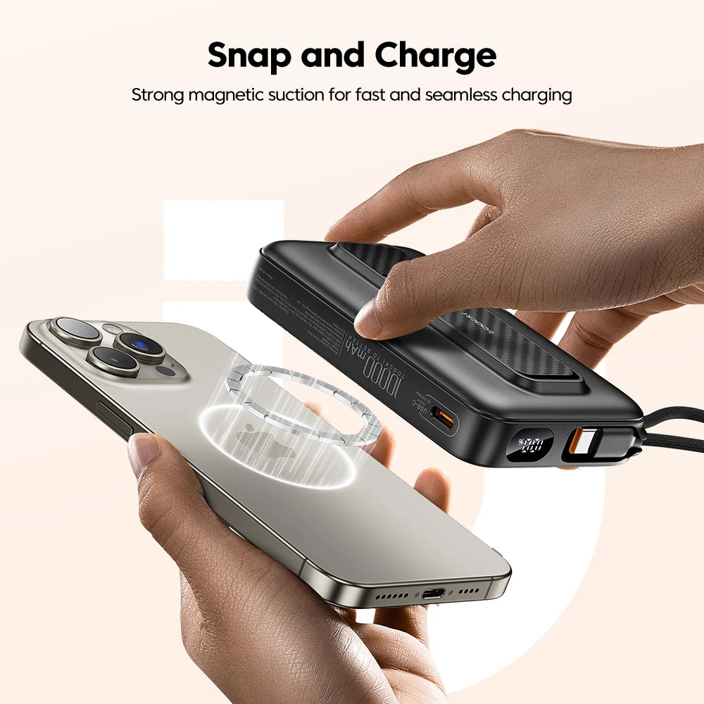 Toocki PowerBank 10000mAh — Magnético 15W MagSafe USB‑C PD 22.5W