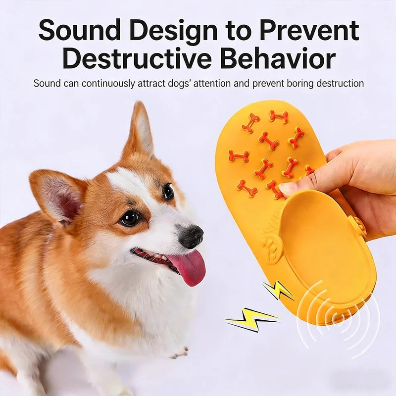 Dog Squeaky Latex Slipper Durable Chew Toy Teeth Cleaning Training Indoor Outdoor Play Small Medium Large Dogs Pet Supplies