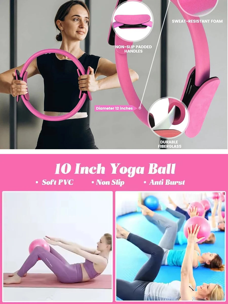 Pilates Yoga Set – Kit de Pilates e Yoga com 13 Peças para Treino em Casa