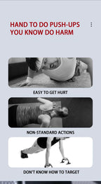 Placa de Push-Up Dobrável com Pegas — Treino de Peito, Abdómen, Braços e Costas