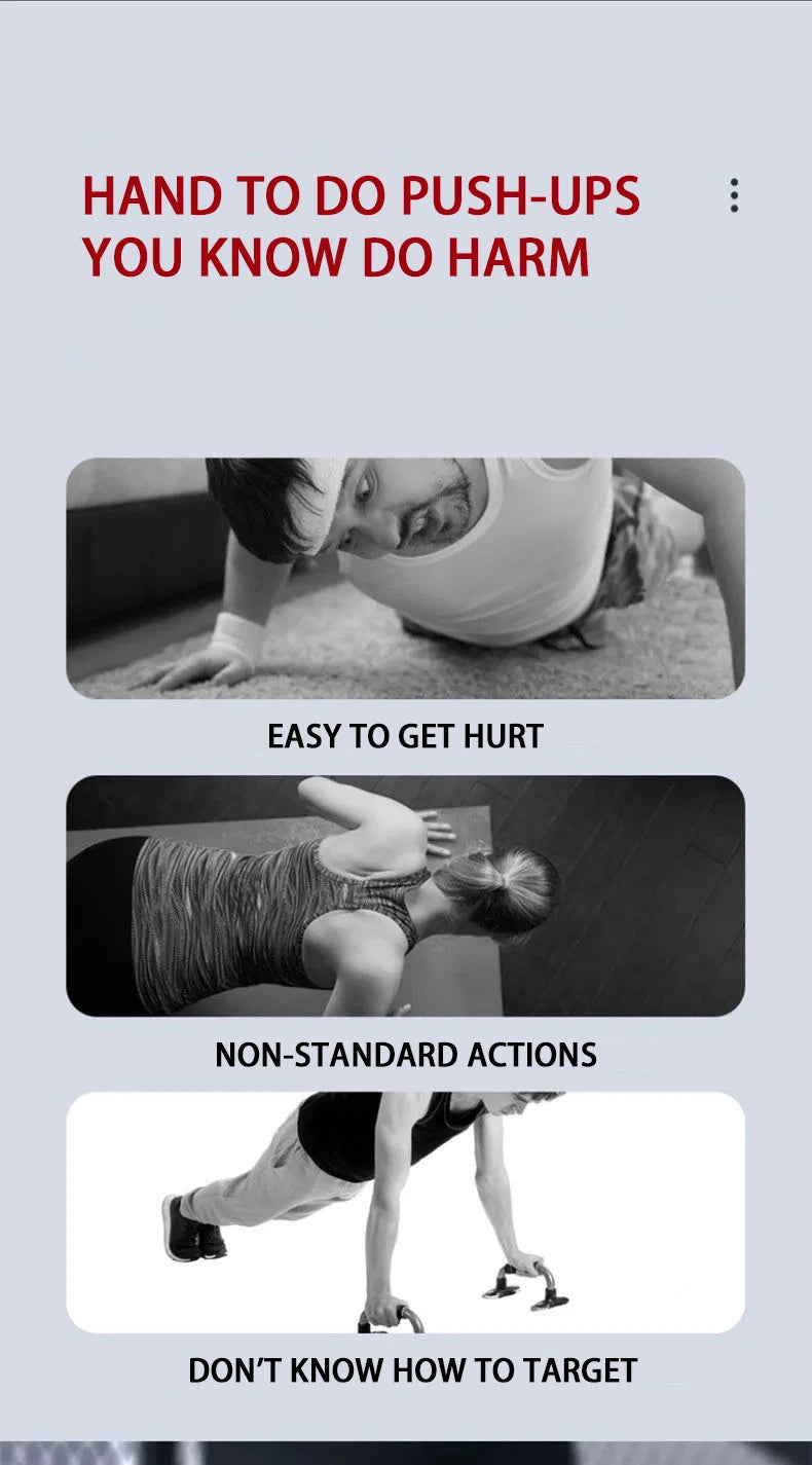 Placa de Push-Up Dobrável com Pegas — Treino de Peito, Abdómen, Braços e Costas