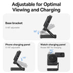 Baseus 3-in-1 Magnetic Wireless Charger Qi2.2 25W Fast Charging for iPhone 17 16 15 14 Apple Watch Earbuds AirPods Pro iWatch