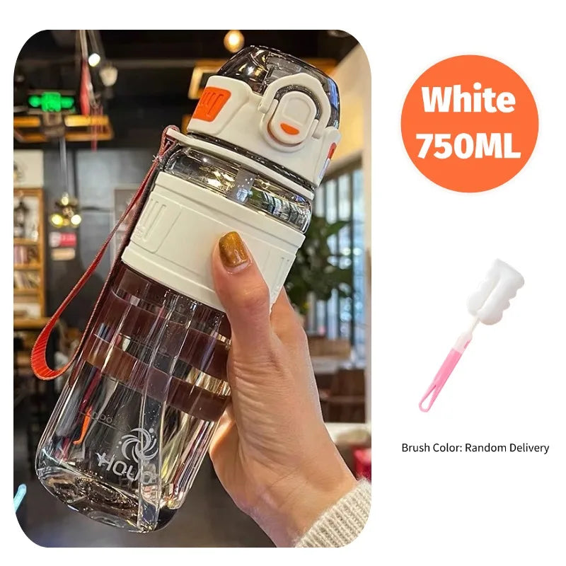 750ml/1000ml Large Capacity Sports Water Bottle Waterproof Plastic Water Cup Outdoor Travel Cycling Hiking Camping Gym Drinkware