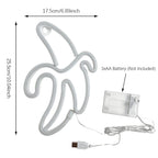 Banana USB Neon Sign LED Night Light for Bedroom, Wedding, Birthday Party, Game Room Wall Decor. Wall Decoration with USB & Battery Power.