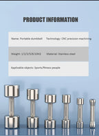 Electroplate Dumbbells Anti-slip Metal Stainless Steel Weightlifting Dumbbells for Women Home Fitness Equipment Strength Training