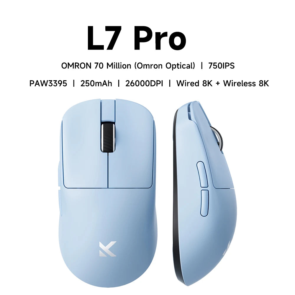 MCHOSE L7 Wireless Gaming Mouse L7 Ultra PAW3395 26K Sensor Dual 8K Polling 39g Ultra-Lightweight2.4GHz RF/BT/Wired Tri-Mode