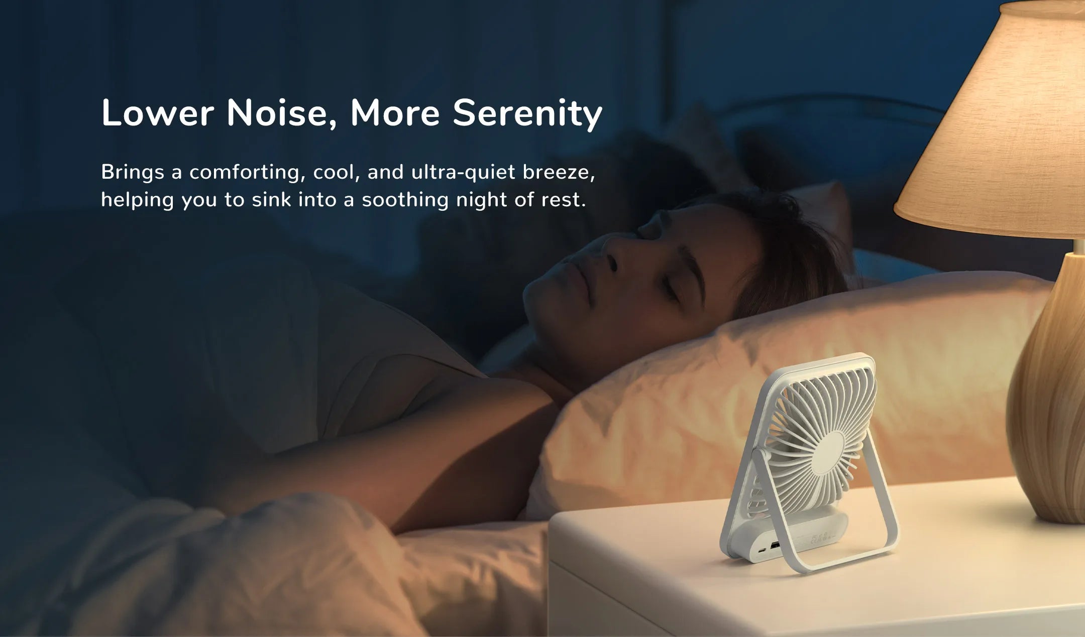 Ventoinha JISULIFE de Mesa — USB, 4 Velocidades, Ultra Silenciosa e Portátil