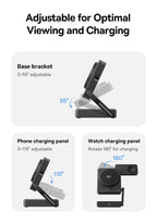 Baseus 3-in-1 Magnetic Wireless Charger Qi2.2 25W Fast Charging for iPhone 17 16 15 14 Apple Watch Earbuds AirPods Pro iWatch