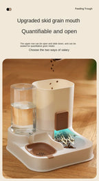 New Automatic Feeder Cat Dog Food Bowl with Water Fountain Dry Wet Separation Pet Puppy Kitten Food Storage Dispenser Container