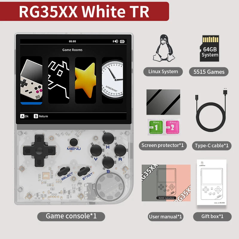 ANBERNIC RG35XX Plus/RG35XX Retro Handheld Game Console 3.5″ IPS Screen Linux Portable Video Game Player Support HD-MI TV Output