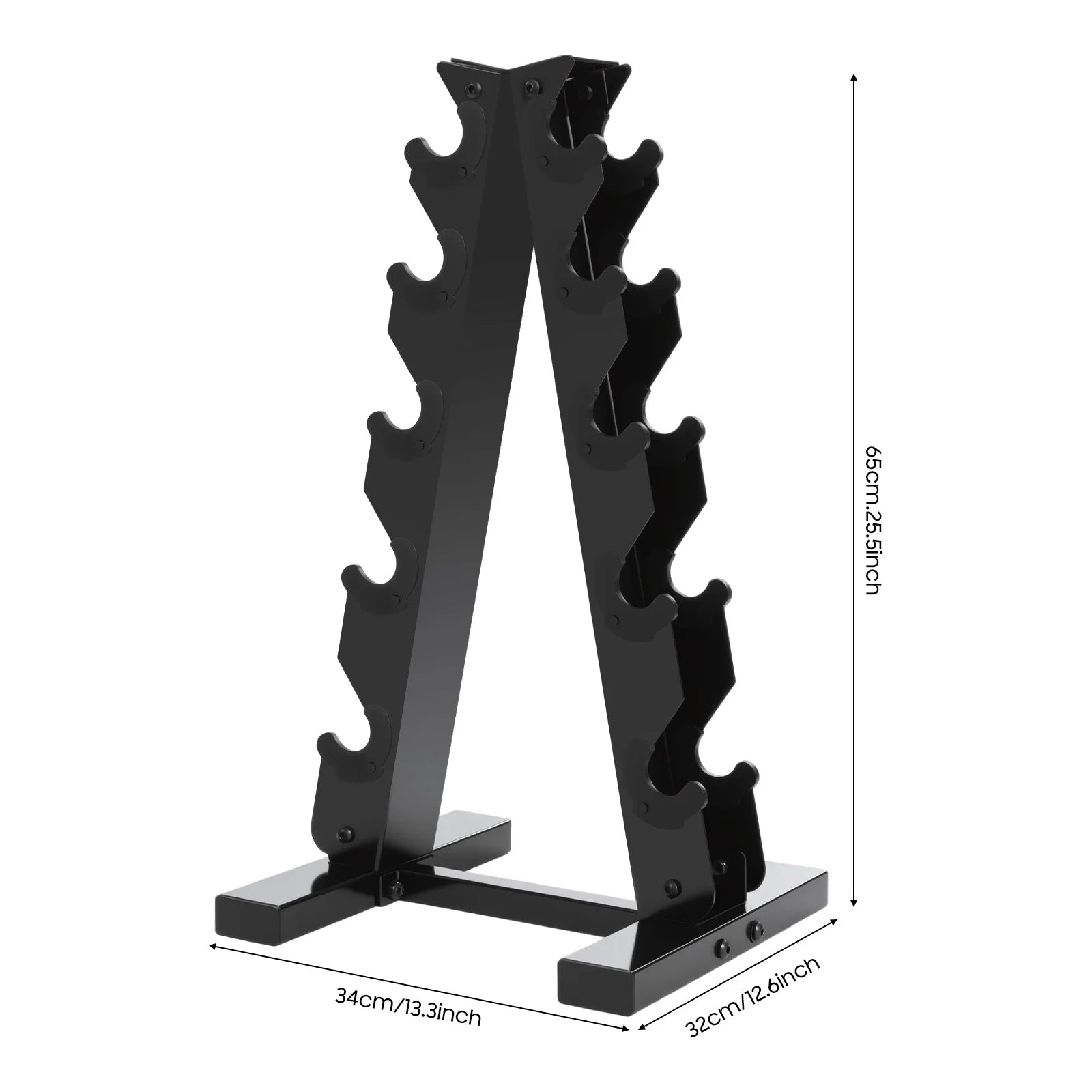 5-Tier Dumbbell Rack, All Dumbbell Type Holder, A-Frame 100kg 5 Pairs Dumbbells Storing Black