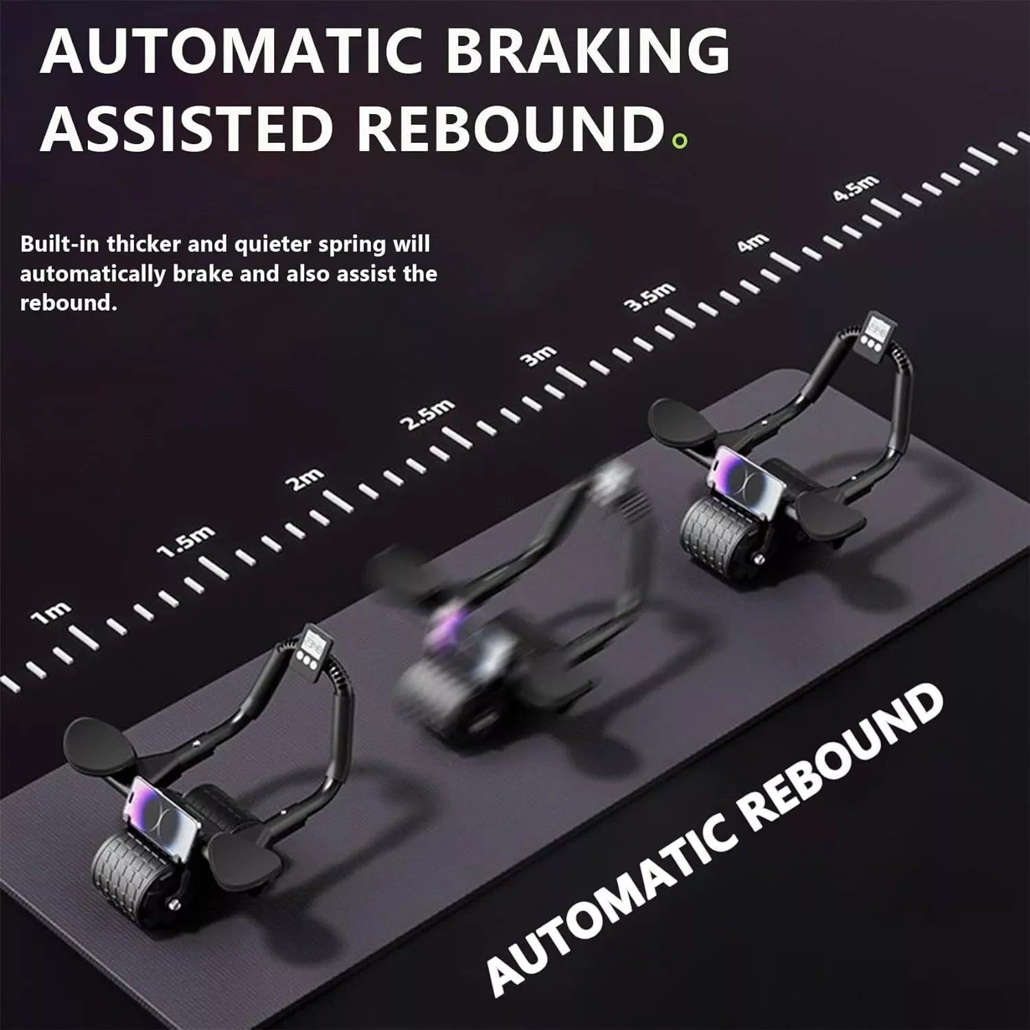 CoreWheel Pro – Roda Abdominal com Rebound, Contador Digital e Suporte Antiderrapante