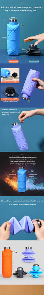 700ML Soft Water Bottle Flask Bucket Running Flask Gourde Running Silicone Water Bottle Soft Flask YDSH05