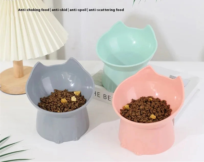 Pet Food Bowl Tilt High Bottom Neck Protector Antichoking Dog and Cat Water Bowl Antidumping Dog Non Slip Feeding Supplies