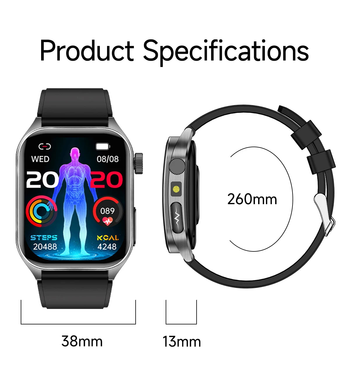 Smartwatch Saúde 2026 – Laser Inteligente, Diagnóstico Completo e Estilo Masculino