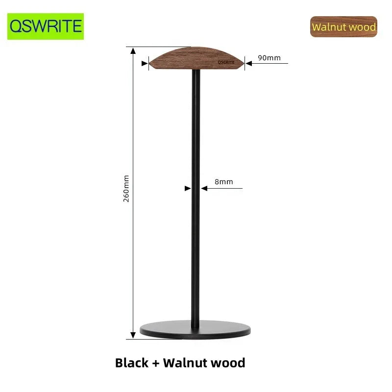 Walnut wood headphone holder minimalist earphone storage rack Solid wood headphone hanger earphone holder