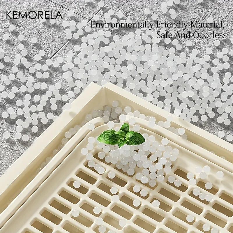 KEMORELA EXtra Large Stainless Steel Cat Litter Box with Lid - Enclosed LitterPan High-Sided Resistant Leak-Proof Cat Litter Mat