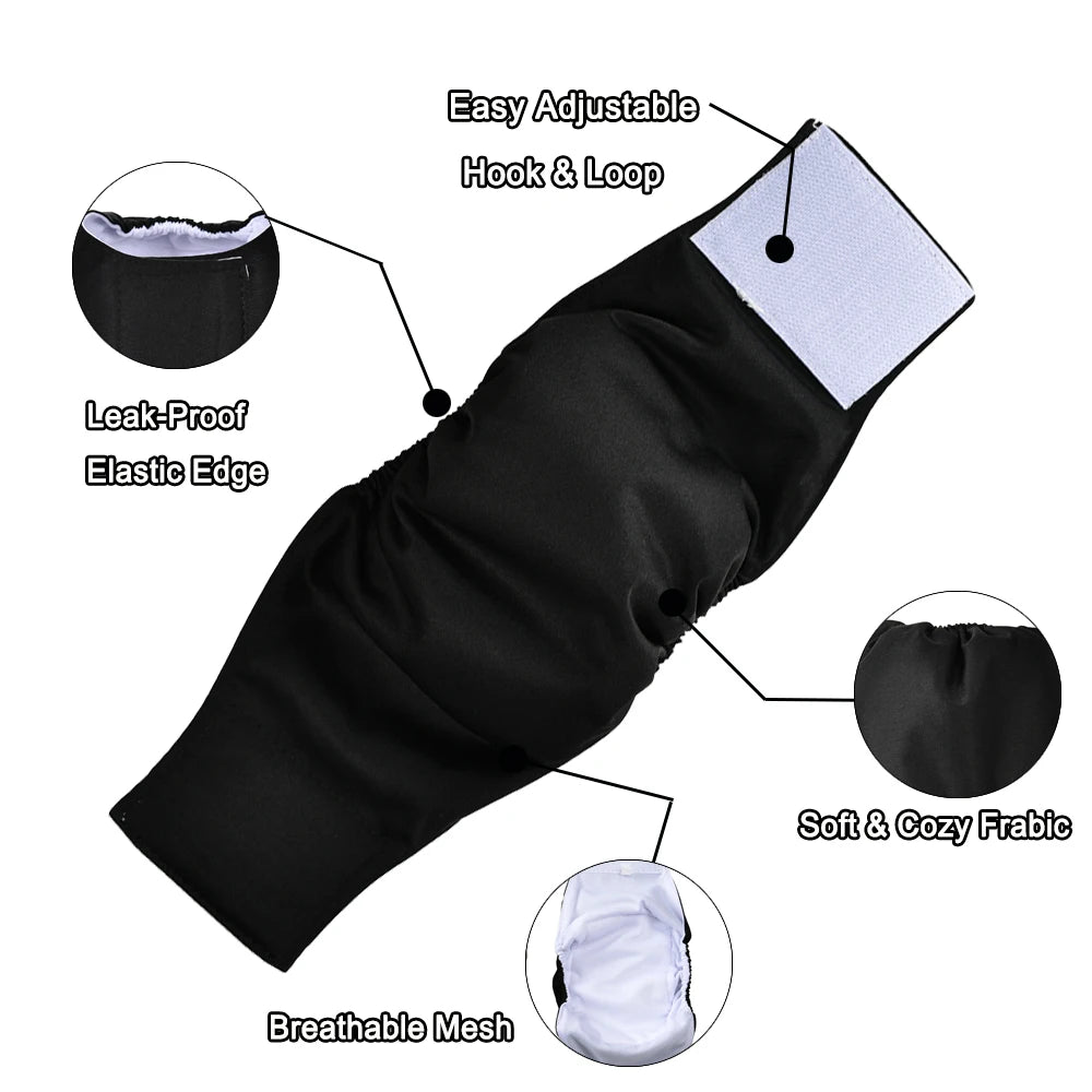 3pcs Reusable Belly Band for Male Dogs Washable Pet Dog Diapers Physiological Pants Short Breathable Puppy Nappies Warp Supplies