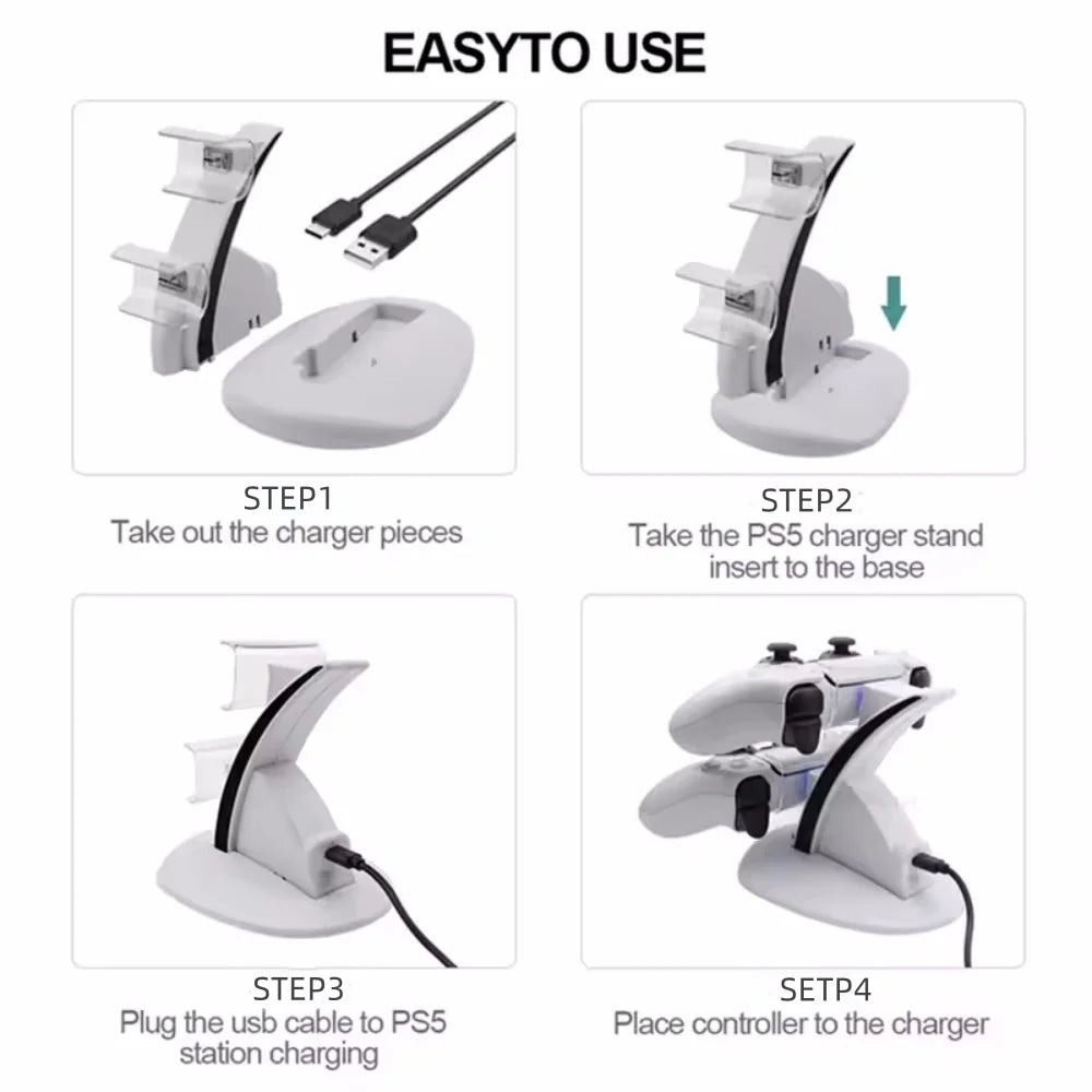 for PS5 Control Type-C Charging Stand PS5 Controller Dock Charger Station Cradle for Sony Playstation 5 PS5 Game Accessories