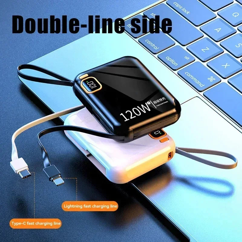 2025 New MINI 10000mAh Portable PD 120W Power Bank Two-Way Fast Charger Mini Powerbank for iPhone Xiaomi Samsung