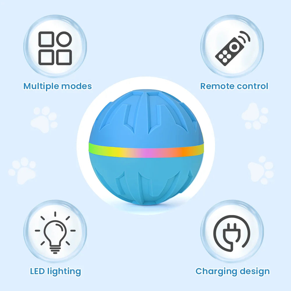 Remote-Controlled LED Light Up Rubber Dog Ball – Rechargeable Interactive Fetch Toy for Aggressive Chewers, IP65 Waterproof