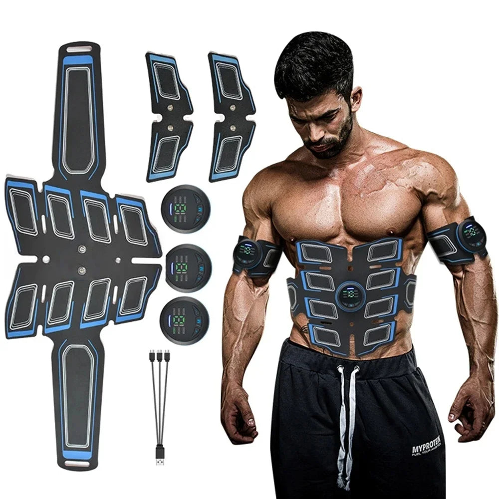 CorePulse EMS – Cinto Eletrónico Recarregável para Treino Abdominal e Massagem Muscular