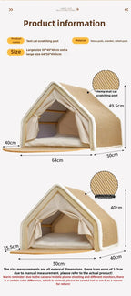 Casinha Conforto para Gatos –  Semi-fechado com Arranhador em Sisal