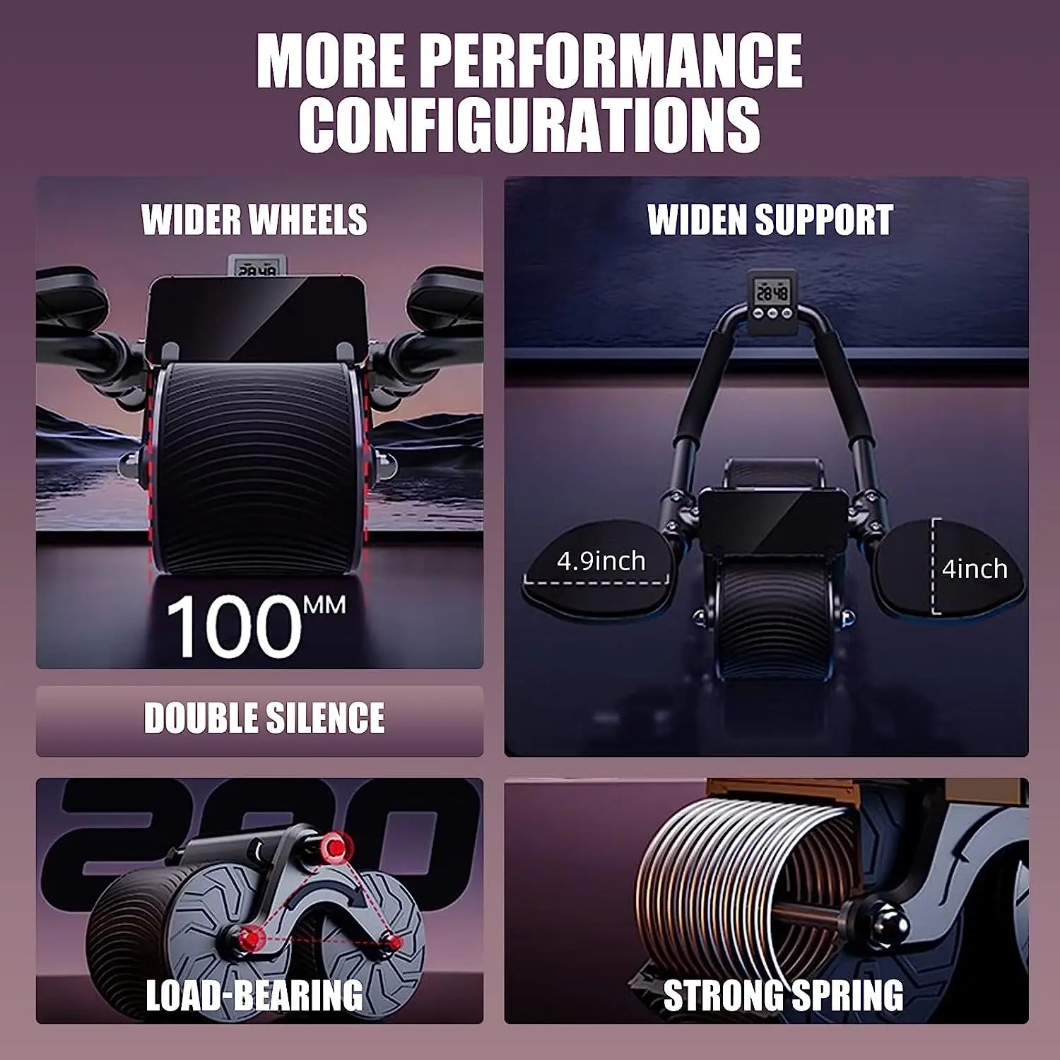 Roda Abdominal com Rebound Automático e Contador Digital