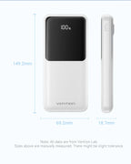 Vention 10000mAh Power Bank — 22.5W com Cabo USB‑C Integrado