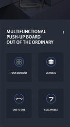 Placa de Push-Up Dobrável com Pegas — Treino de Peito, Abdómen, Braços e Costas