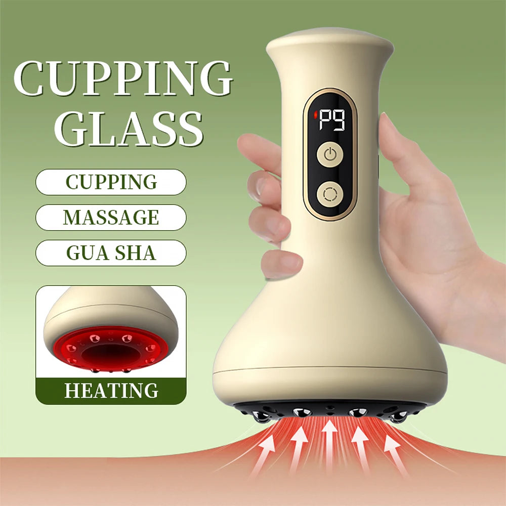 HeatCupping Pro – Massajador Abdominal Recarregável com Termoterapia e Gua Sha