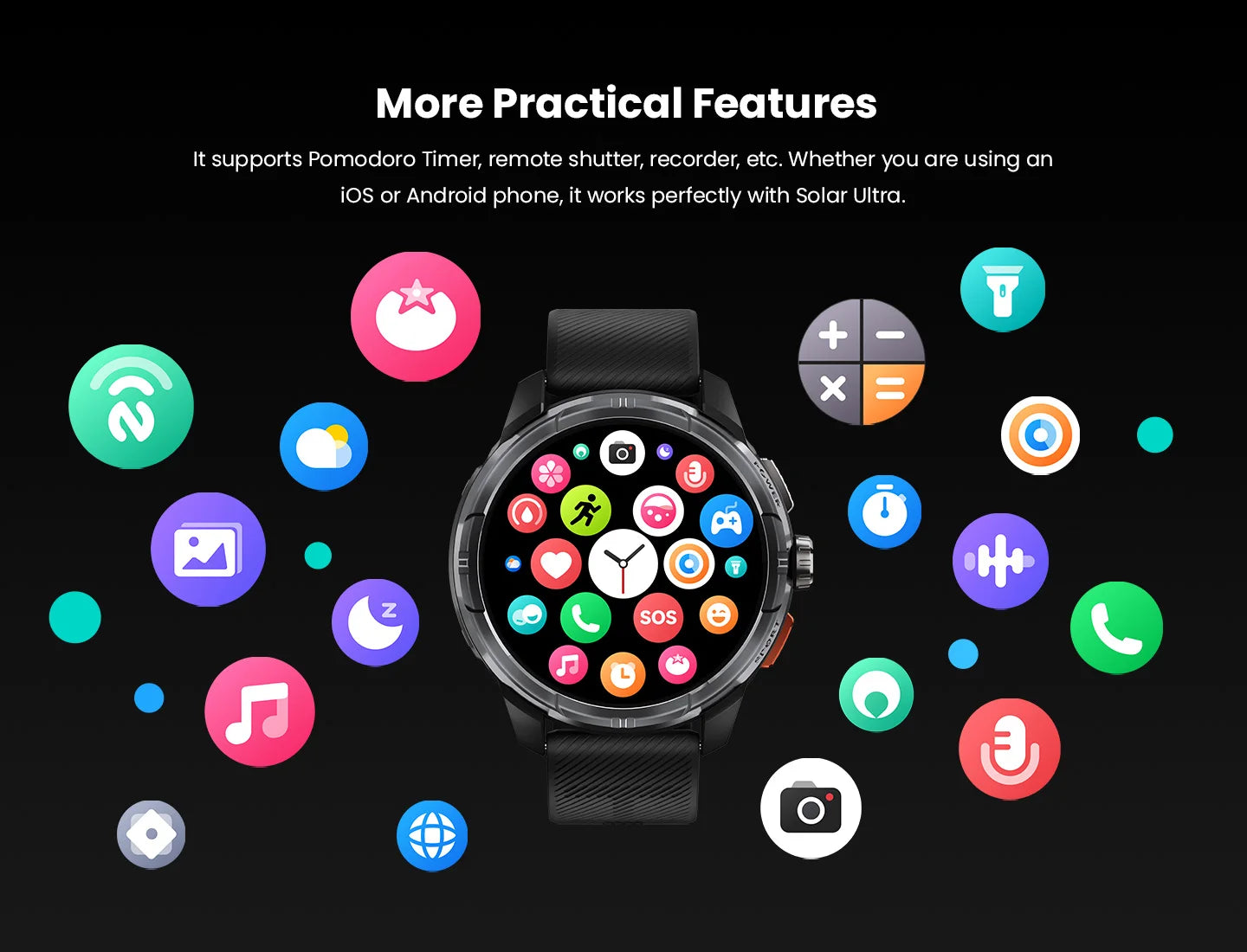 HAYLOU Solar Ultra GPS – AMOLED HD, Resistência 5ATM e Conectividade Total