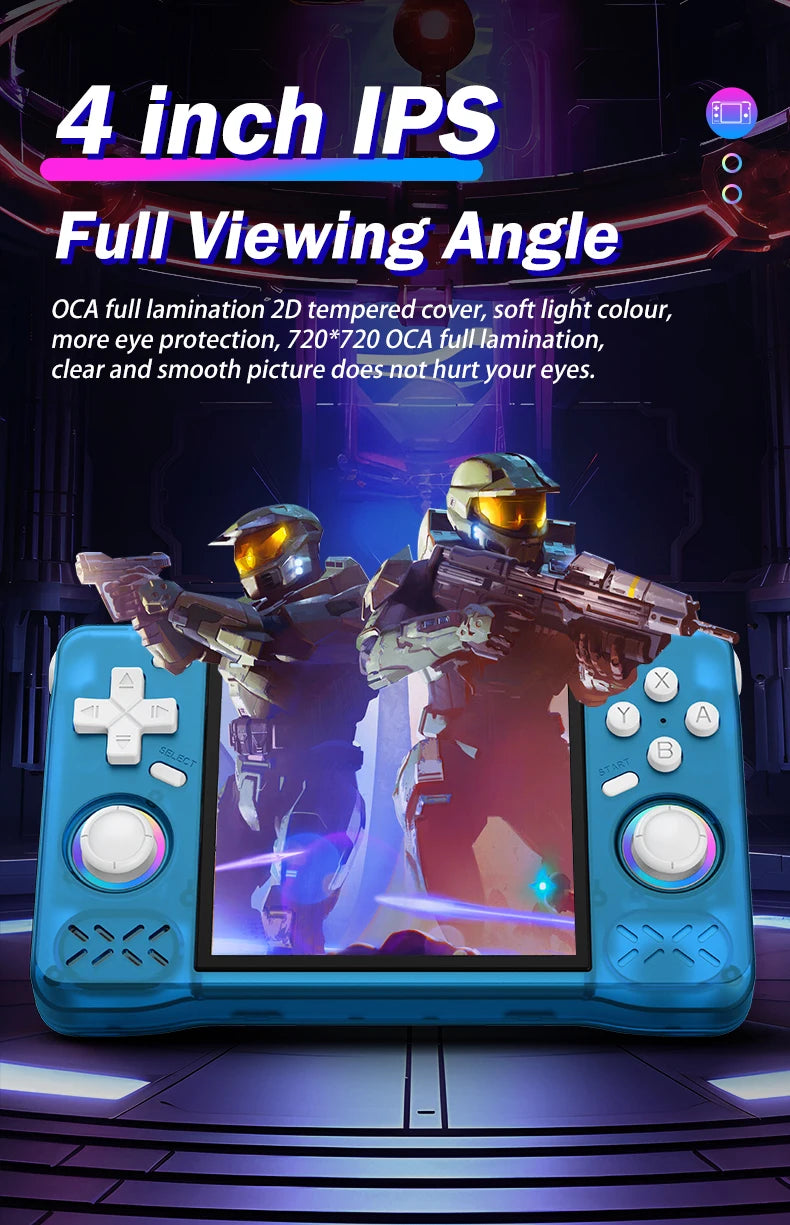 XF40H Retro Handheld Game Console Linux 4.0'' IPS Screen Supports 5G WiFi Glowing Rocker Portable Pocket Video 2 Player Gift