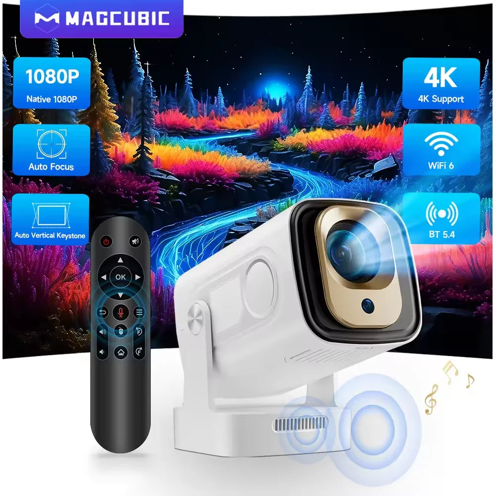 Magcubic HY310 Android 11 Projector 4K Native 1080P Auto Focus Native 330ANSI Dual Wifi BT5. 4 Air Mouse Voice Home Outdoor Movie