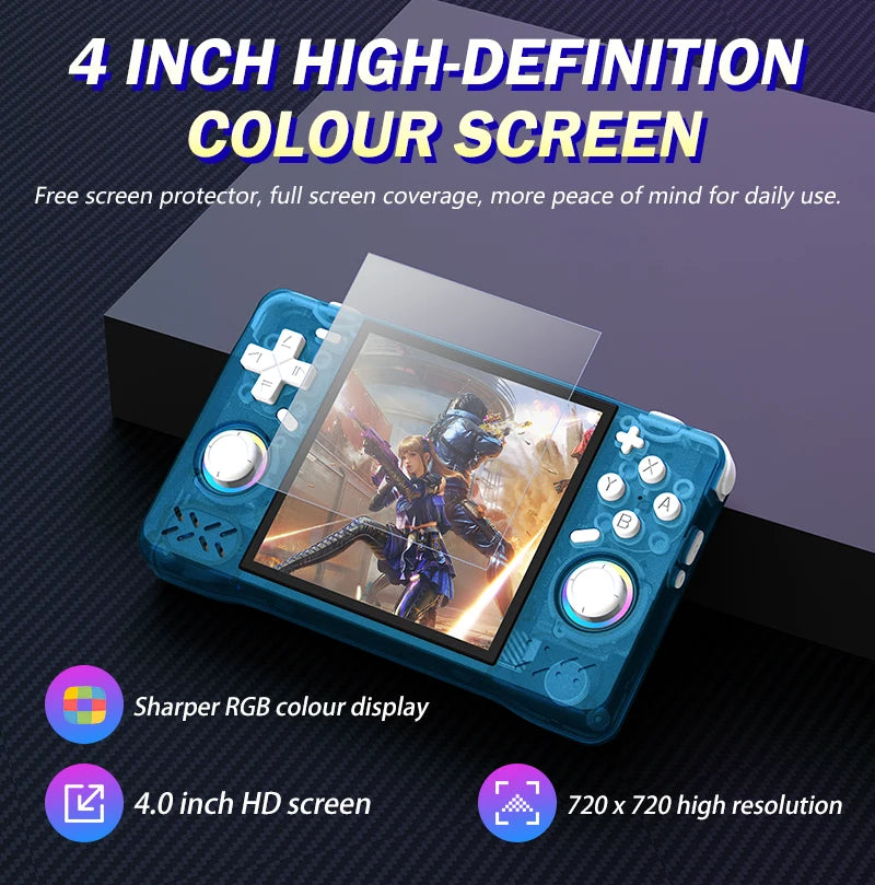 XF40H Retro Handheld Game Console Linux 4.0'' IPS Screen Supports 5G WiFi Glowing Rocker Portable Pocket Video 2 Player Gift