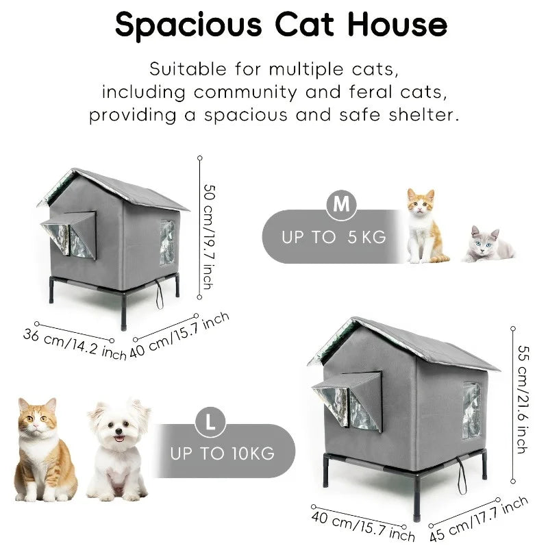 Winter Warm Cat Nest Outdoor Cat Shelter Insulated Stray Cat House Floor Thermal Insulation Pet Kitten Nest Cave Cat Tent