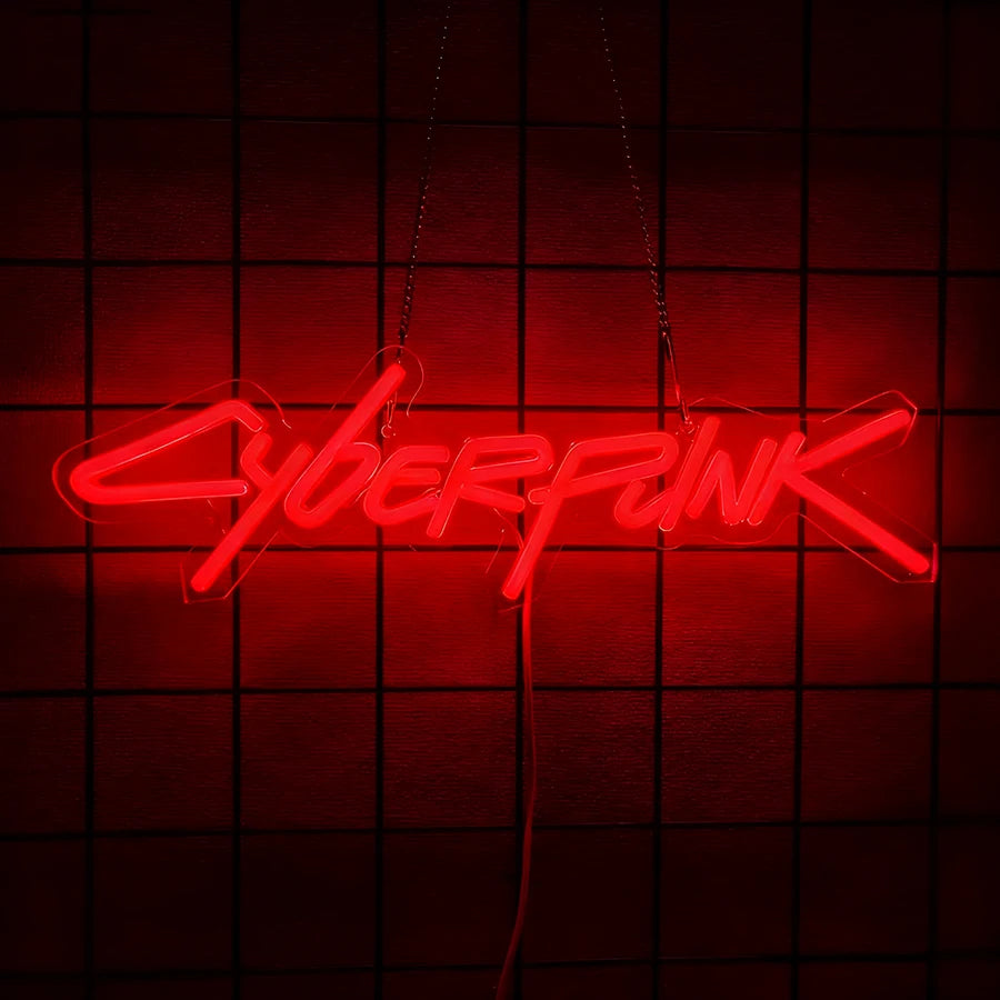 Cyberpunk Neon Sign, LED Game Sign for Wall Decoration, Shooting Games Neon Light for Game Room, Man Cave Room Decoration