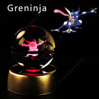 Pokemon Crystal Ball 3D Pikachu Gengar Mewtwo Night Light Lamp Pokeball 3D Glass Pokemon Crystal Ball Statue Kids Birthday Gift