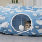 Cat Tunnel Bed Interactive Toys Washable with Ball Tunnel Cat Bed Cave Interactive Toys for Kitten Puppy Small Dog Bunny Pet