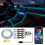 Flexible EL Wire Lights With App Control Ambient Atmosphere Strip Light Decorative Lamps 12V Car Interior Neon RGB Led Strip