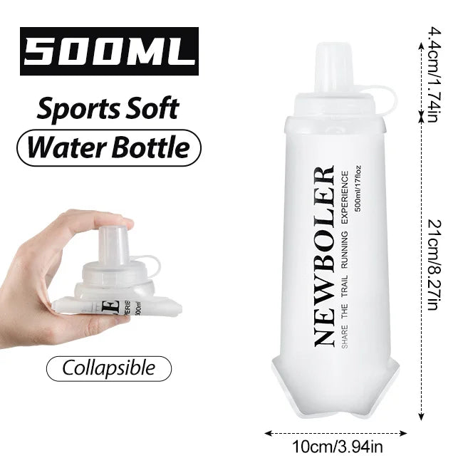 NEWBOLER Soft Flask em TPU – Garrafa Dobrável e Portátil para Corrida e Outdoor