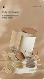 New Automatic Feeder Cat Dog Food Bowl with Water Fountain Dry Wet Separation Pet Puppy Kitten Food Storage Dispenser Container