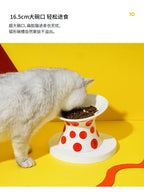 Ceramic Cat and Dog Bowls, Anti-Tip Pet Food Dishes Elevated base design protects cats' necks, suitable for small dogs and cats