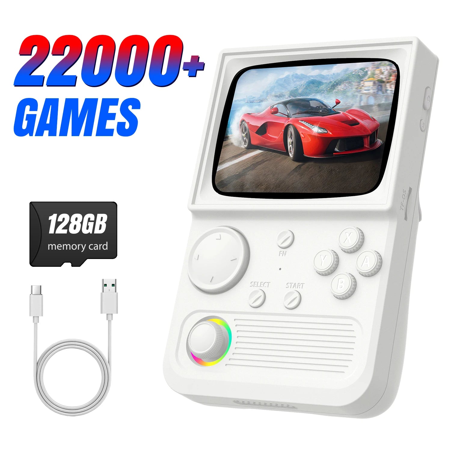 AISLPC R36T Retro TV Handheld Game Console 22000+Games EmuELEC System 3.5 Inch IPS Screen 64/128GB Portable Pocket Video Player
