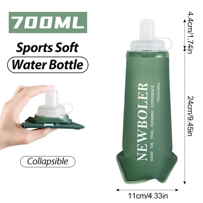 NEWBOLER Soft Flask em TPU – Garrafa Dobrável e Portátil para Corrida e Outdoor