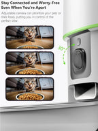 1080P HD Camera Automatic Cat Feeder with 5G WiFi Tuya Pet Cat Smart Food Kibble Dispenser Auto Feeder for Cats Dog Accessories