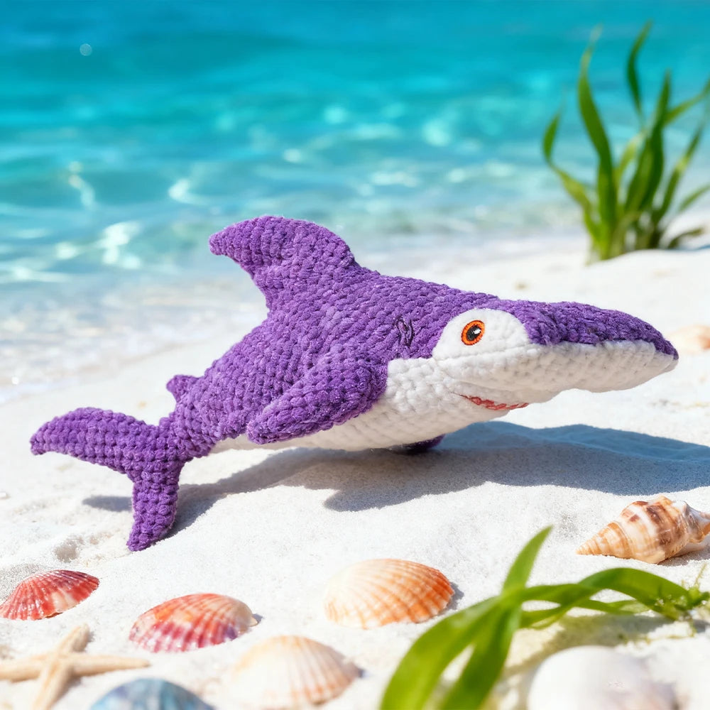 Peluche Tubarão Resistente com Som – Brinquedo Interativo de Dupla Camada