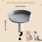 Desk Clamp Cat Bed with Soft Pad, Removable Pet Nest Attachment for Office & Home, Space-Saving Cat Hammock Perch
