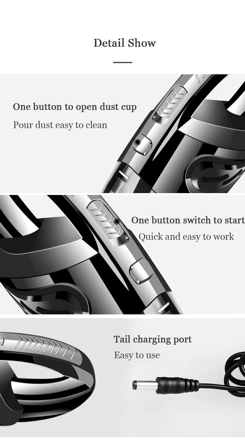 Aspirador Portátil Sem Fios com Sucção Ciclónica para Carro e Casa